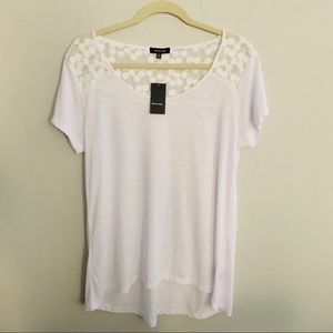 NWT Verve Ami Bleached White Embroidered Tee XL